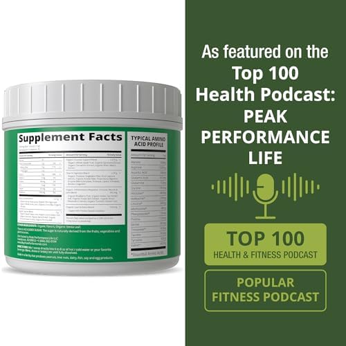 Peak Performance Greens Superfood + Grass Fed Collagen Peptides Powder | Ultimate Blend of Top Tasting Green Superfood with Pure Pasture Raised
