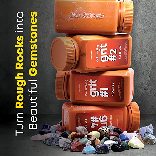 Rock Tumbler Grit Refill Kit - 3.5 Pounds Grits Media + Poly Plastic Pellet