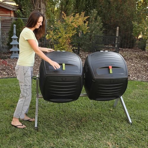 Lifetime 60072 Dual Compost Tumbler, Black