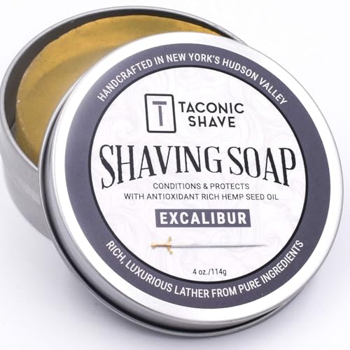 Taconic Lavender Natural Shaving Soap Puck, Rich Lather | Calming lavender aroma pairs with moisturizing natural oils to build rich protective lather for a comfortable wet shave.