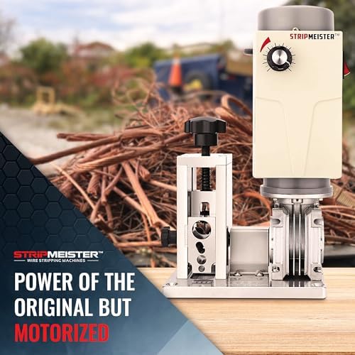 StripMeister E250 Electric Automatic Wire Stripping Machine – Wire Size Up To Ø3/4", Jam-Free, Motorized Wire Stripper with Variable Speed Control for Copper Wires