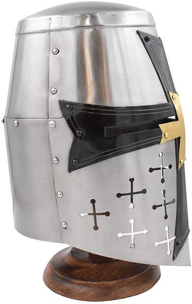 Medieval Warrior Templar Crusader Knights Helmet Wearable for Adult Medieval Costumes