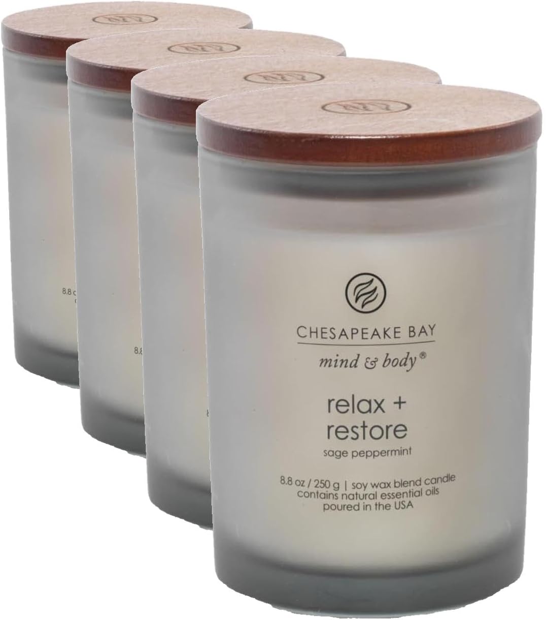 Chesapeake Bay Balance + Harmony Scented Candle Water Lily Pear Fragrance 50 Hours Burn Time Warm & Decorative Soy Wax Blend