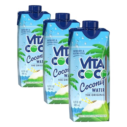 Vita Coco Coconut Water, Pure Original, Refreshing Coconut Taste, Natural Electrolytes, Vital Nutrients, 33.8 Oz (Pack of 6)
