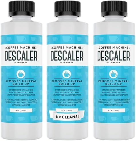 IMPRESA Coffee Machine Descaler (2 Uses Per Bottle) - Made in the USA - Universal Descaling Solution, Compatible with Nespresso, Delonghi and All Single Use Coffee and Espresso Machines