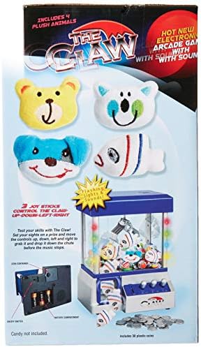 Claw Machine - Arcade Mini Toy Grabber Machine for Kids - Candy Machine- Retro Carnvial Music & Flashing Lights- Best Birthday Gift Game. Use Gumballs