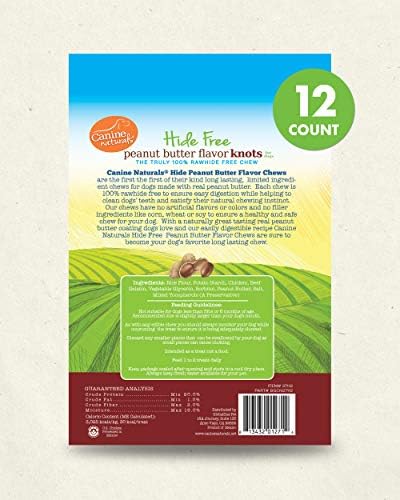 Canine Naturals Rawhide Free Chicken Recipe Dog Chews, Mini Knots, 12 Count