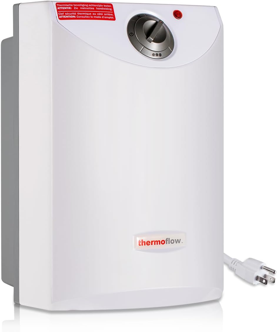 Thermoflow Electric Mini Tank Water Heater, 4.0 Gallon 120V Corded Under Sink Small Hot Water Heater for Point of Use Instant Hot Water