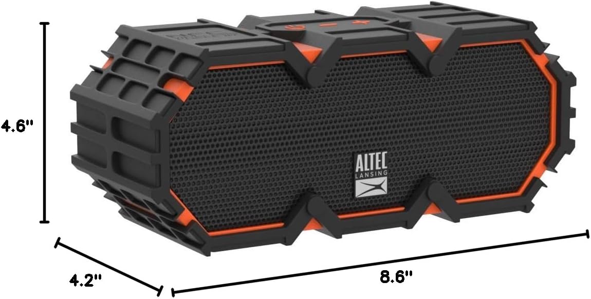 Altec Lansing LifeJacket 2 - Waterproof Bluetooth Speaker, Floating Portable Speaker for Travel & Outdoor Use, Deep Bass & Loud Sound