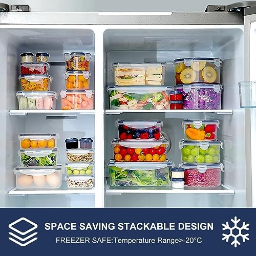 28 Pieces Food Storage Containers with Lids EXTRA LARGE Freezer Containers for Food BPA-Free Meat Fruit Vegetables Plastic Containers with lids
