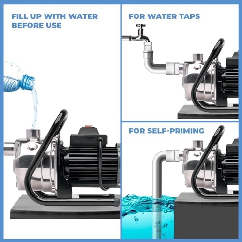 XtremepowerUS 1.6HP Water Transfer Pump w/Automatic Electronic Controller 1268GPH Shallow Well Pump Garden Booster Sprinkler Irrigation Lawn Farm