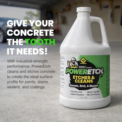 PowerEtch Acid-Free Concrete Etcher & Cleaner – Opens Pores, Boosts Porosity & Improves Adhesion for Sealers, Paints