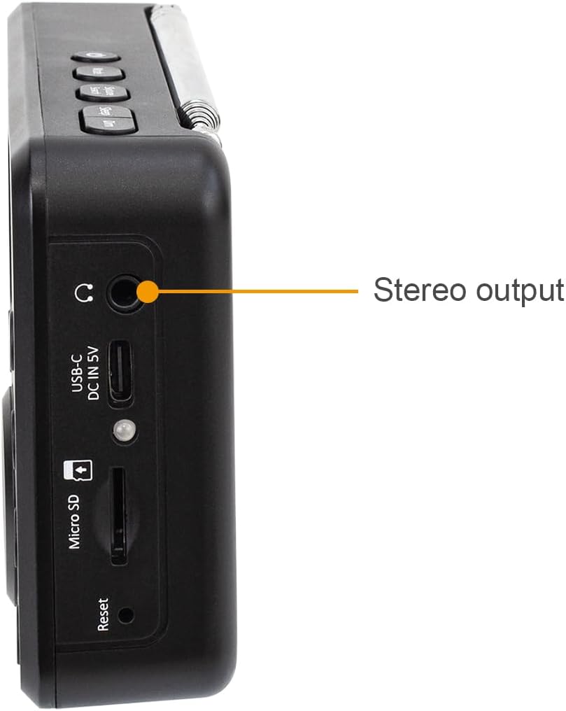 Ocean Digital WR-18 Handheld Portable Internet Radio, FM, Bluetooth Speaker, Micro SD, Rechargeable, 5 Preset Buttons, Dimmer, Auto-Off Timer