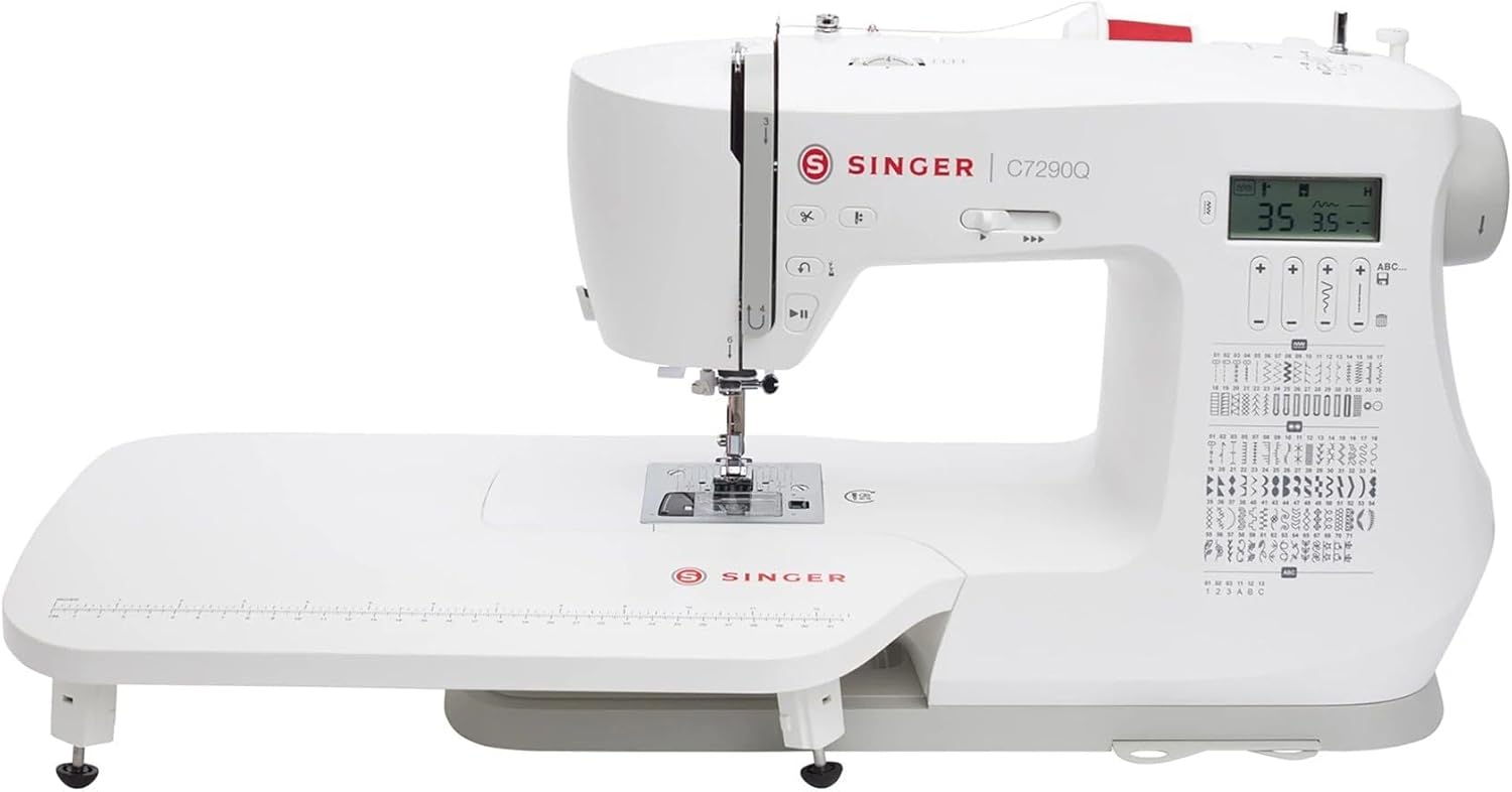 SINGER® Quantum Stylist 9960 Computerized Sewing & Quilting Machine | Hard case, extension table, 13 presser feet included, 600 stitches, 5 fonts, LED light, metal frame, 13 one-step buttonholes