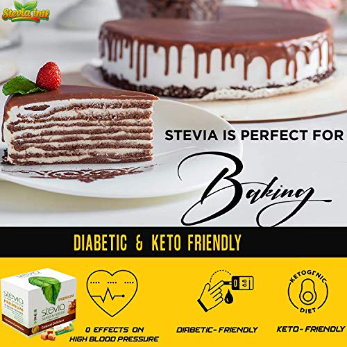 Caramel Delicioso Organic Stevia Powder. All-Natural Sweetener, Sugar Substitute Highly Concentrated & Pure Extract Stevia. 0 Calorie