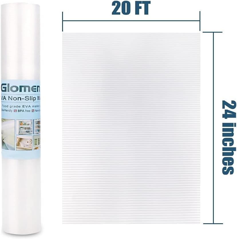 Shelf Liner, Non-Slip Cabinet Liner, Washable Oil-Proof for Kitchen Cabinet, Shelves, Refrigerator, Storage, Desks, 12 Inches x 20 FT