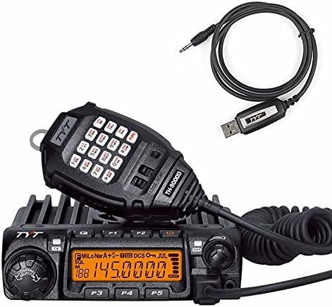 TYTTH-9000D Car Mobile Transceiver 60W VHF 2M 146MHz Ham Radio 2 Way Radio with USB Programming Cable, Black