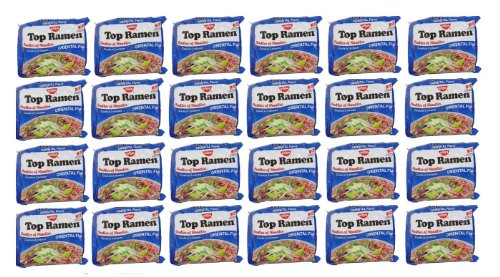 Nissin TOP Ramen Noodle Soup ORIENTAL Flavor with Og Trans FAT for Best in Ramen Instant Noddle Soup- 24 Pack of 3 Oz Bags