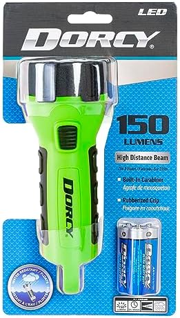 Dorcy 55 Lumen Floating Water Resistant LED Flashlight with Carabineer Clip, Purple (41-2508)