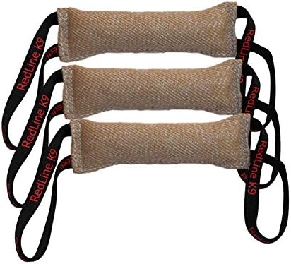 Redline K9 Bundle of 3 Jute Tug Toys 3" x 12" with 2 Handles Dog Tug Toy