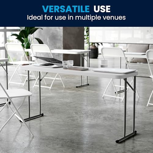 BizChair 5-Foot Granite White Plastic Folding Training Table