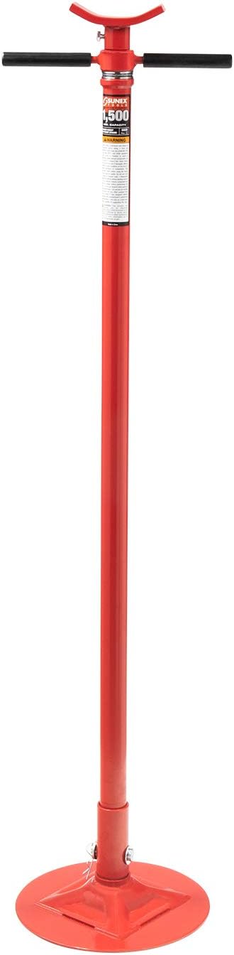 SUNEX TOOLS 6810A, Underhoist Support Stand with Foot Pedal, ¾ Ton Capacity, Large Base, Bearing Mounted Spin Handle, Height Adjustment Under Load, Lightweight, Supports Vehicle Components Only