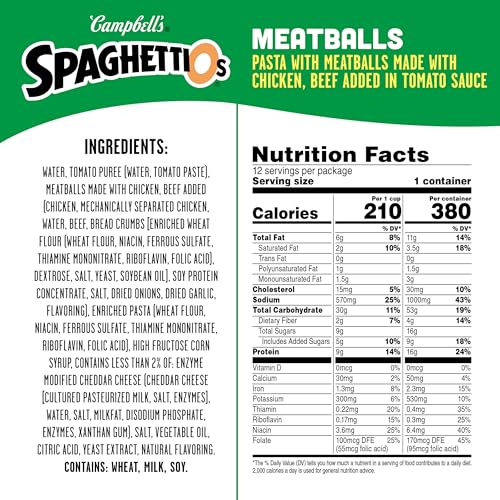 SpaghettiOs Original Canned Pasta, 15.8 oz Can (Pack of 4)