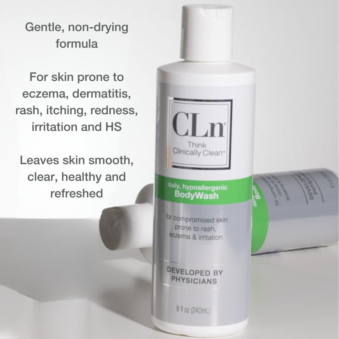 CLn® BodyWash - Non-Drying Body Wash, For Compromised Skin Prone to Eczema, Dermatitis, Rash & Hidradenitis Suppurativa, Fragrance-Free & Paraben-Free, 8 fl oz.