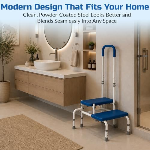 Step Stool with Handle for Elderly, Bed Step Stools for Seniors WithHandles