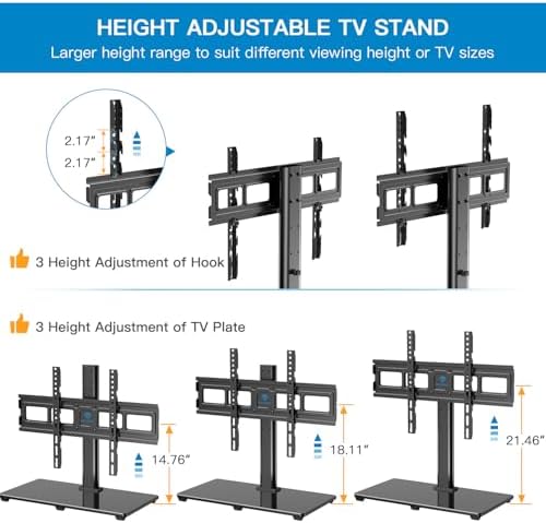 PERLESMITH Universal TV Stand Legs for 37-78 inch TVs to 99lbs with Mount