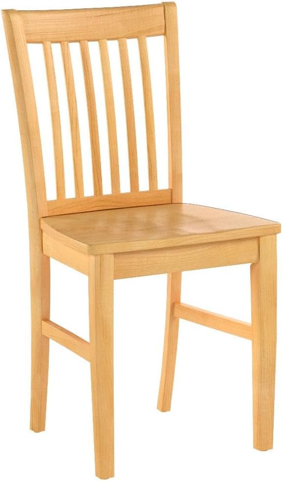 East West Furniture NFC-MAH-W Norfolk Dining Room Chairs - Slat Back Solid Wood Seat Chairs, Set of 2, Mahogany