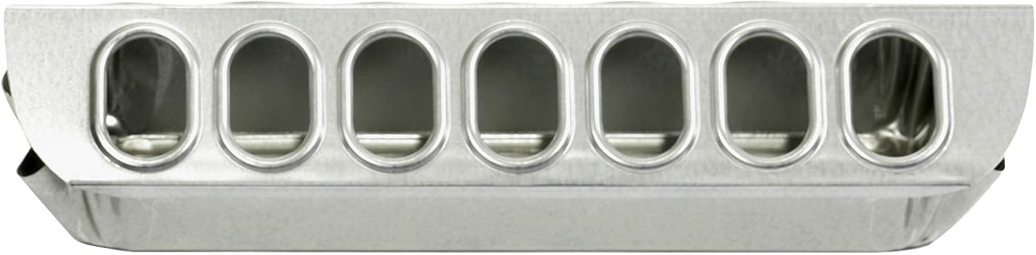 Little Giant® Slide-Top Poultry Ground Feeders | Galvanized Feeding Trough Tray | Durable and Lightweight Chicken Feeder | Made in USA | 12 Inches