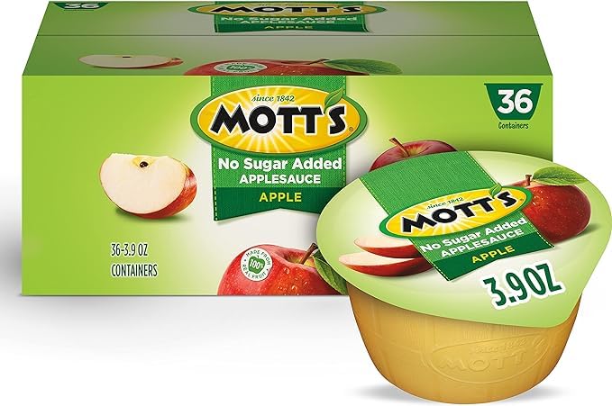 Mott's Unsweetened Applesauce, 3.9 oz cups, 36 count