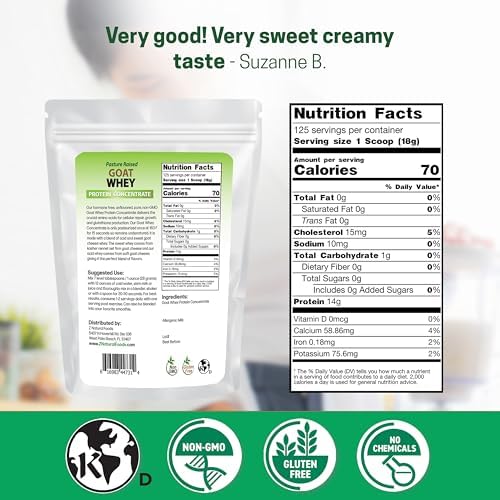 Z Natural Foods Goat Whey Protein Powder Concentrate - Pasture Raised, 1 lb