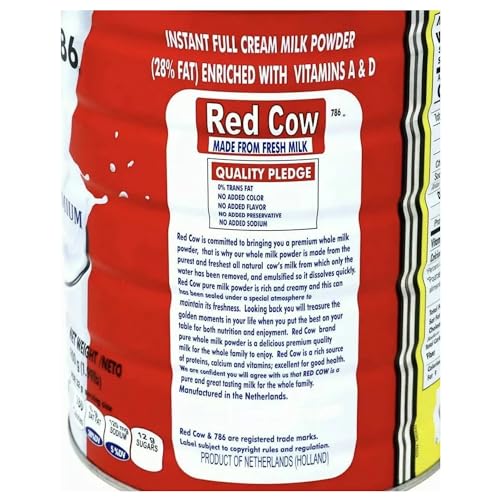 Red Cow Full Cream Milk Powder 2.5 Kg (5.5lb), Made From Real Fresh Milk, Product of Netherlands.