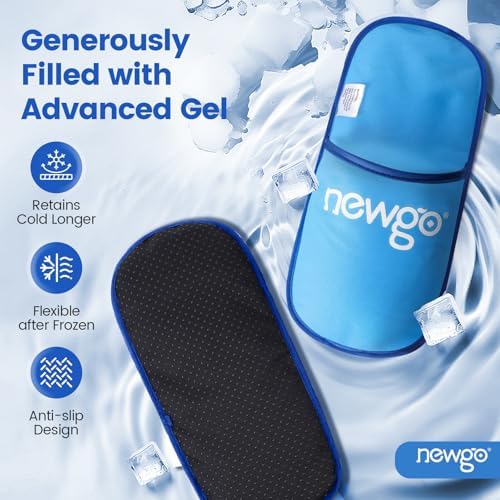 NEWGO Foot Ice Pack Slippers for Plantar Fasciitis, FSA Eligible, 2 Pack