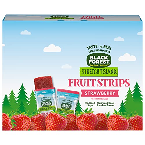 Black Forest, Stretch Island, Fruit Strips, Cherry, Apple, Raspberry, Grape, Strawberry, and Apricot, Zero Grams Added Sugar Non-GMO, 48 ct