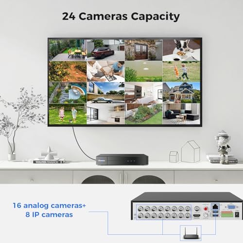 Hiseeu 4K 8 Channel DVR Security Digital Video Recorder | Advanced 8MP DVR with Person/Vehicle Detection for CCTV Camera,AHD/TVI/CVI/CVBS/IPC,No Monthly Fee,No Hard Drive
