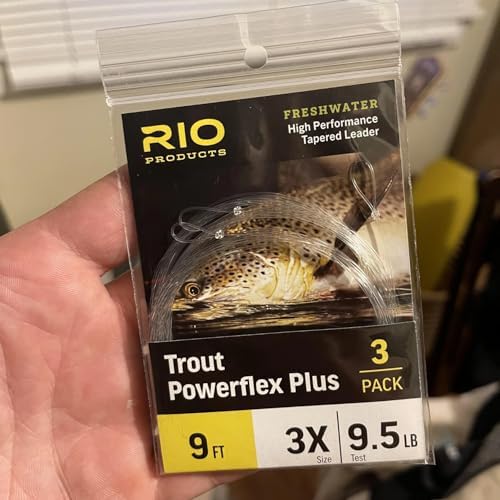 RIO PRODUCTS Trout Powerflex Plus Leader, Pre-Tied Loop for Easy Rigging, High Performance Tapered Leader Line