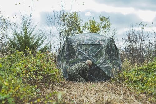Ameristep Brickhouse Hunting Blind | 3-Person Ground Blind in Mossy Oak Break-Up Country, One Size