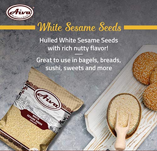 AIVA - SESAME SEEDS HULLED | Natural, Raw, Hulled |Perfect for Noodle Dishes, Sushi, Stir-Fries and Coating - (5 LB)