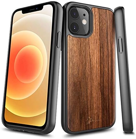 NZND Case for iPhone 12 Mini 5.4 inch (2020 Release), Real Natural Walnut Wood