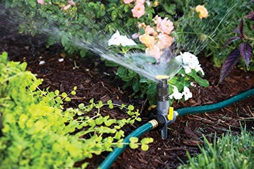 Melnor Multi Adjustable Lawn Sprinkler on a Spike with Integrated Flow-Control, Waters Up to 30 ft. Diameter, Adjustable Spray Angle