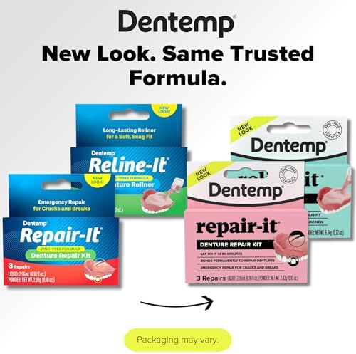 Dentemp Repair-it Denture Repair Kit & Reline-it Denture Reliner - Denture Kit (Multi-Pack) - Refit and Tighten Dentures for Both Upper & Lower