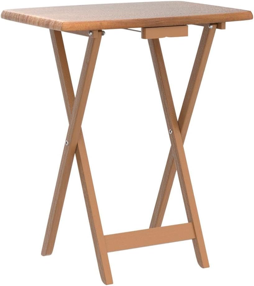 Winsome Darryl Set of 4 Oversized Foldable Tables, Walnut, 26" | Easy to Store Portable Fold Up Table Set for Kitchen, Living Room TV Dining, Crafts, Puzzles, Work From Home