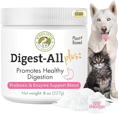 Probiotics for Dogs and Cats for Gut & Digestive Health | 2 Oz | 57 Scoops | 10B CFUs for Digestion, Nutrient Absorption, and Gut Balance | Cat & Dog Probiotics with Prebiotics and Digestive Enzymes