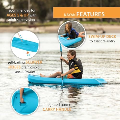 Lifetime 90787 Dash 66 Youth Kayak, Glacier Blue, 78 inches