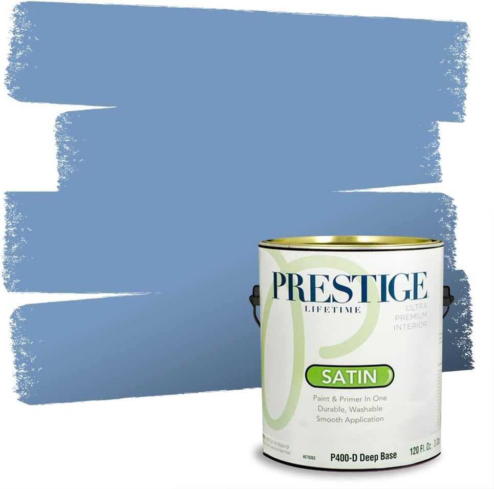 PRESTIGE Paints Exterior Paint and Primer In One, 1-Gallon, Semi-Gloss, Comparable Match of Sherwin Williams* Nifty Turquoise*