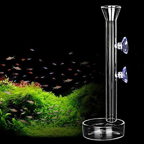 Shrimp Feeding Tube and Dish,2 Cup Clear Crystal Glass Fish Tank Shrimp Feeder Tube Tray