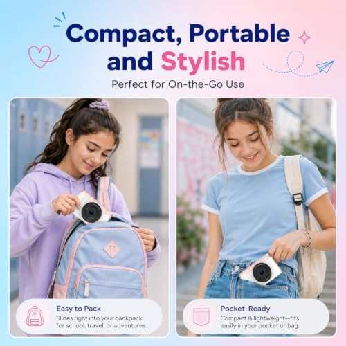 4K Digital Camera Vlogging Camera for Travel Point and Shoot | 75MP Photo Resolution, 4K 30FPS Video, 3-Inch Flip IPS Screen, 2500mAh Battery